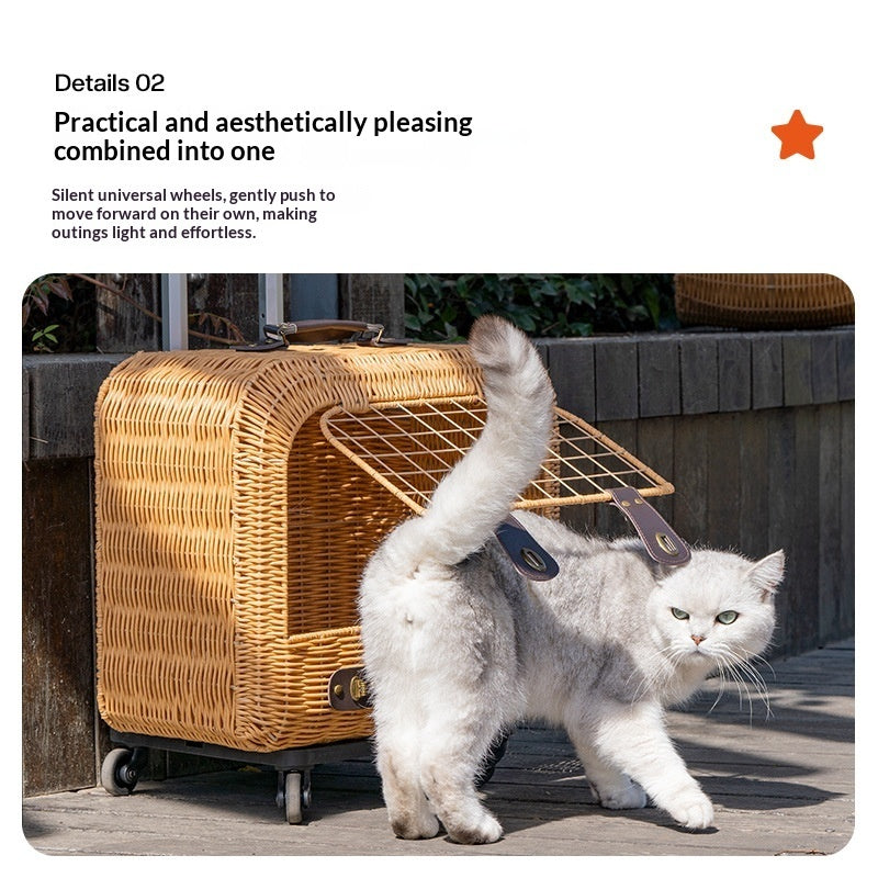 Discover the Perfect Pet Portable Woven Rattan Carrier