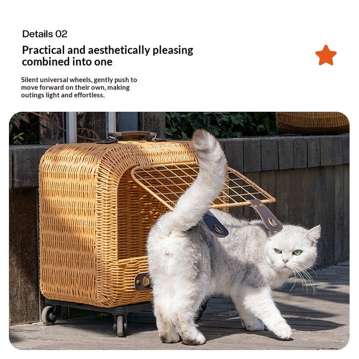 Discover the Perfect Pet Portable Woven Rattan Carrier